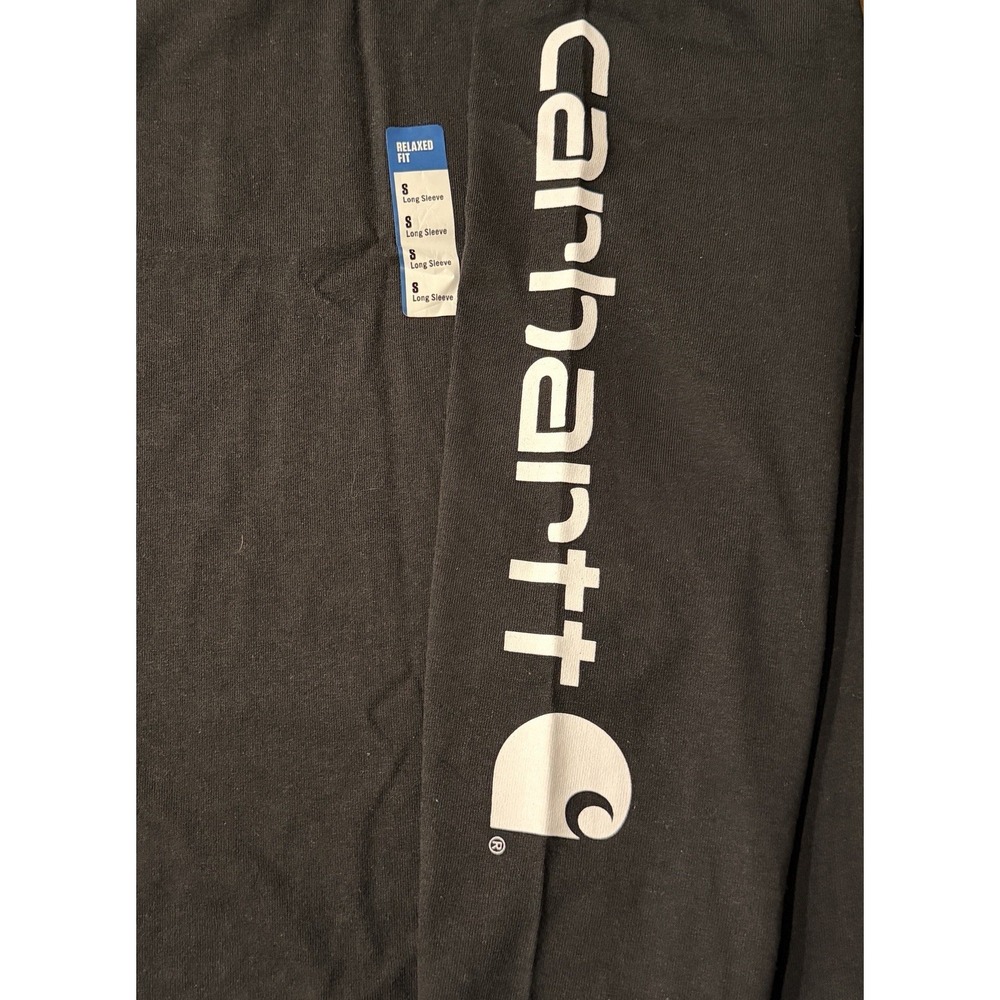 Carhartt Heavyweight Relaxed Fit Long-Sleeve Logo T-Shirt EK231 Men's Sz Small - Picture 9 of 9
